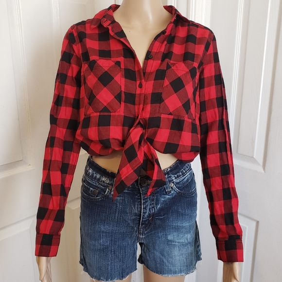 Red Plaid Button Down Shirt - Picture 4 of 16